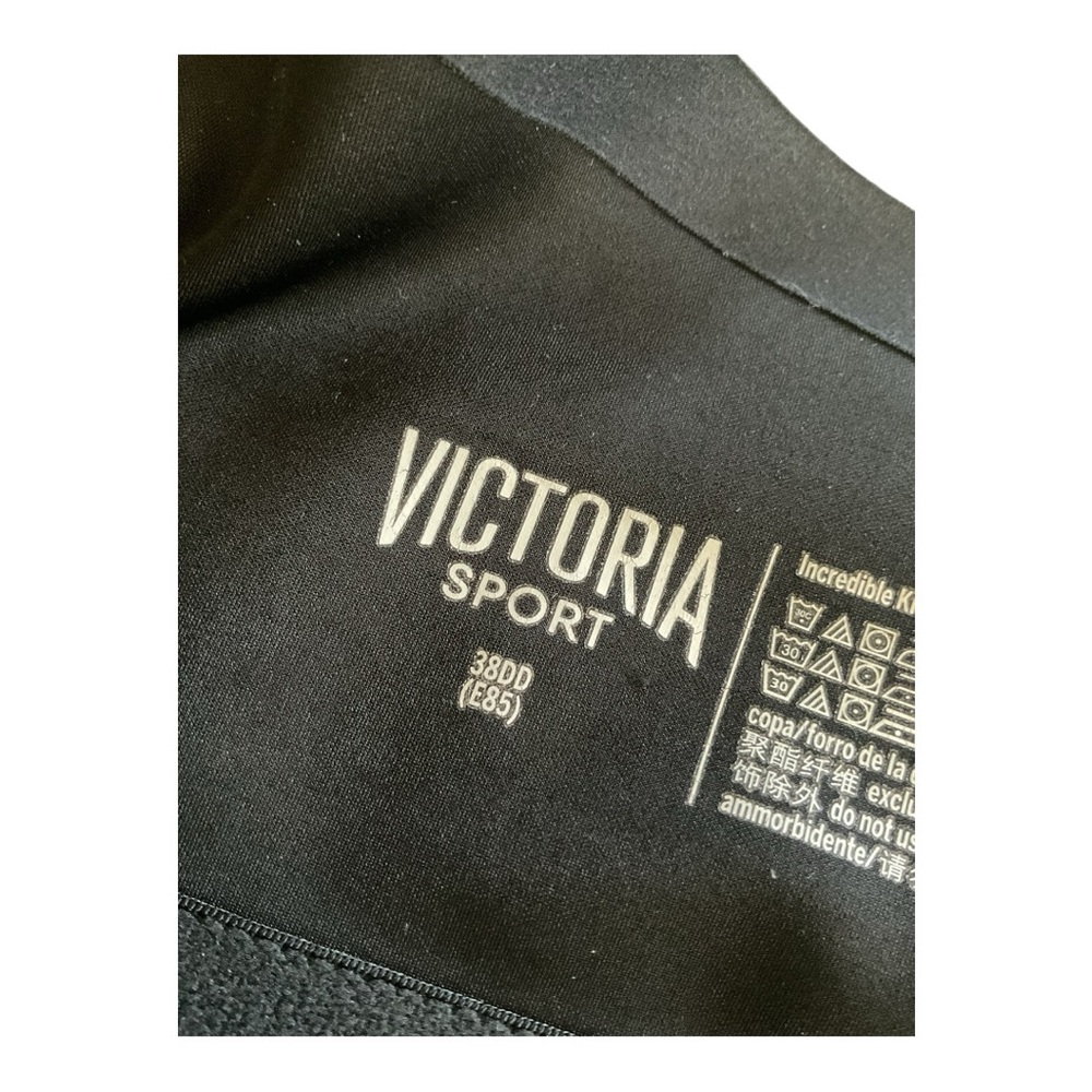 Victoria Sport Front Zip Sports Bra 38DD Black High Support - Picture 3 of 4